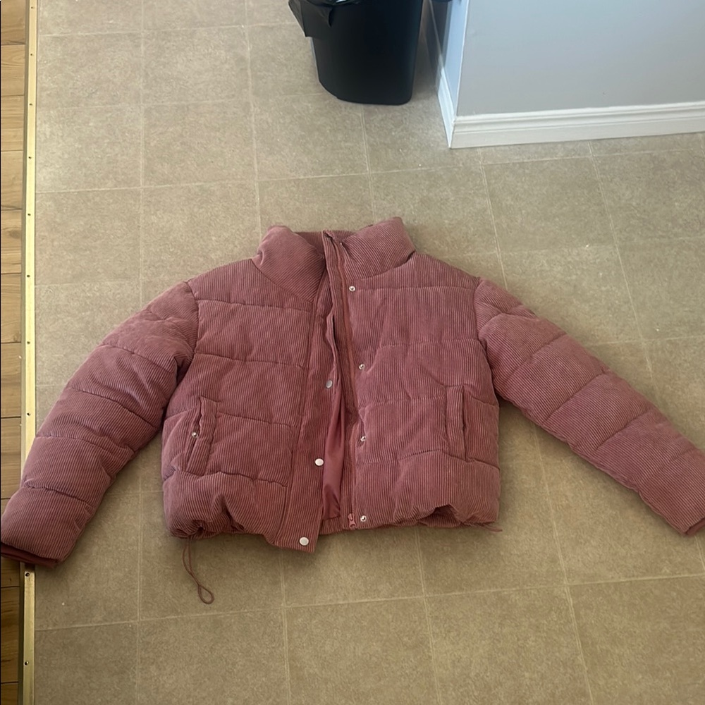 Pink Corduroy Puffer Jacket - Picture 1 of 1